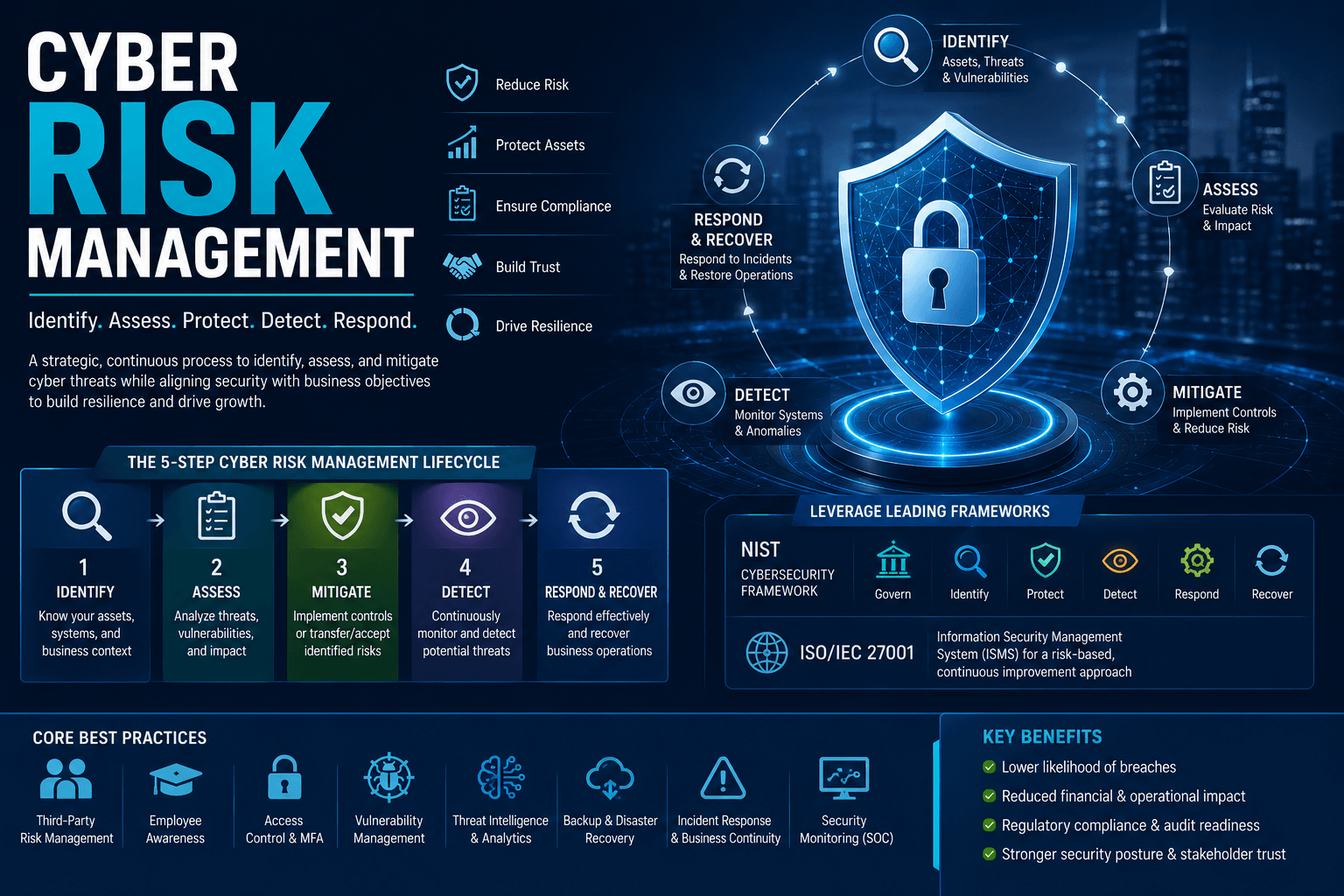 Cyber risk management lifecycle infographic